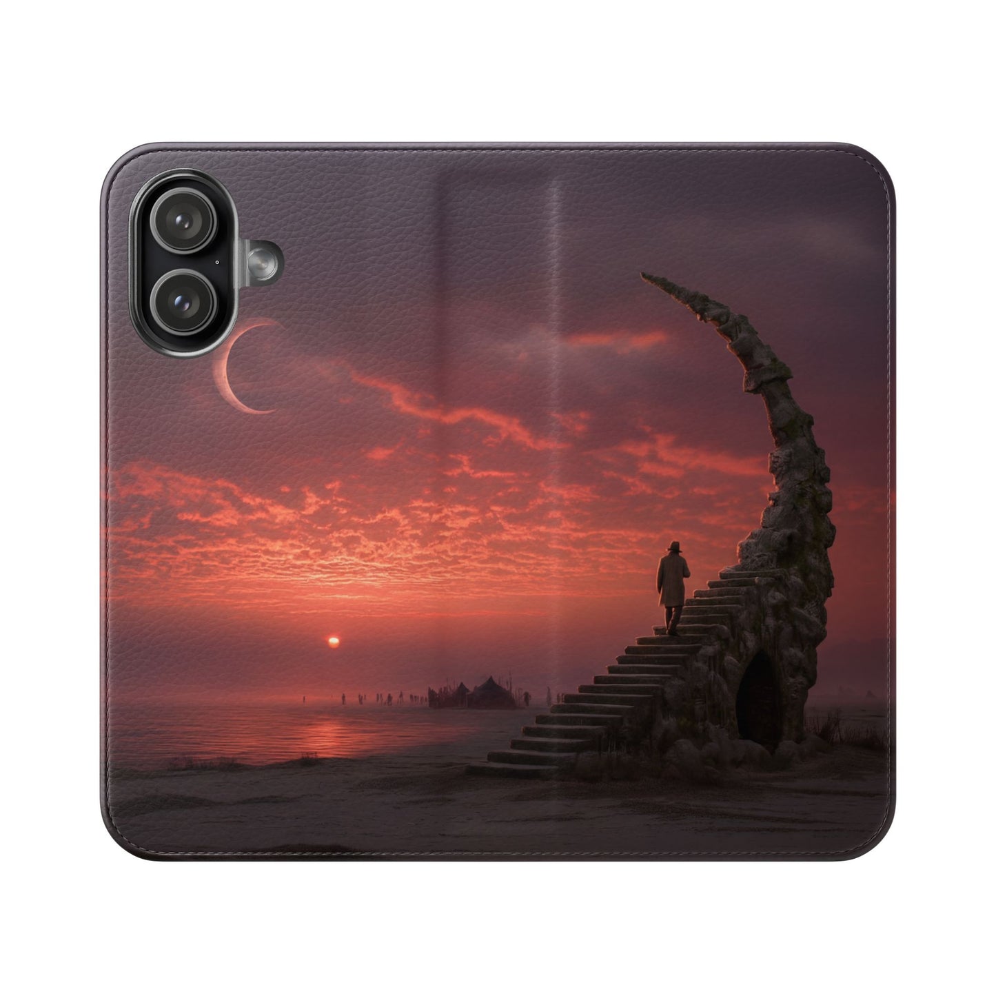 Twilight Sentinel Flip Cases – Moonlit Stairway to the Horizon