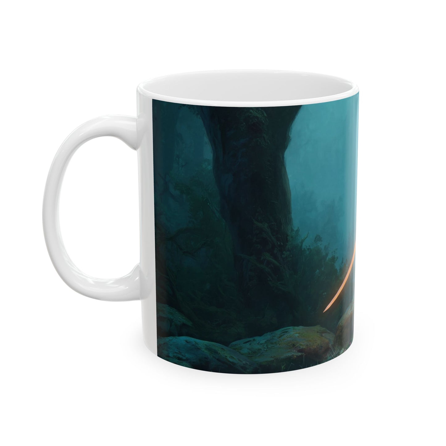 Elven Sentinel Ceramic Mug – Twilight Forest Guardian
