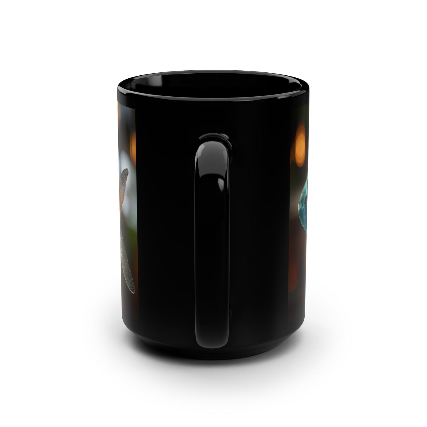 Forest Within Fish Black Mug, 15oz – Liquid Dreamscape Sanctuary