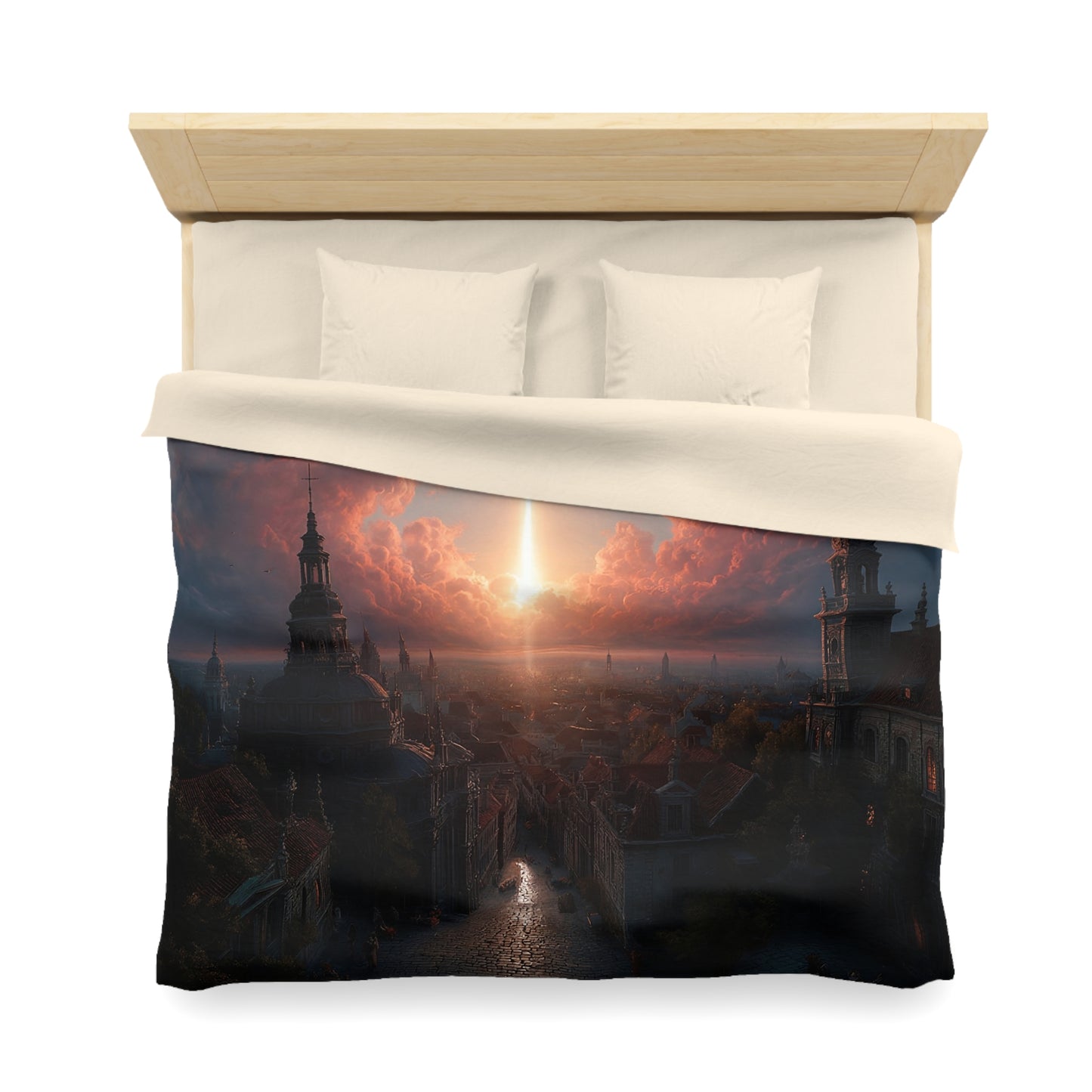 Celestial Ray Microfiber Duvet Cover – City of Twilight Dawn
