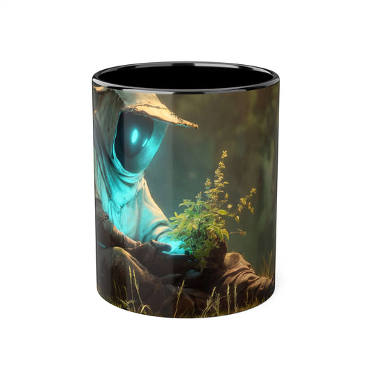 Hooded Guardian Accent Mugs, 11oz – Bioluminescent Forest Keeper