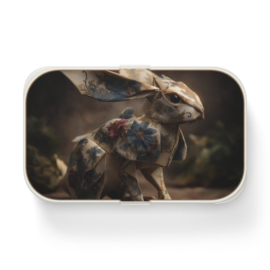 Origami Rabbit with Floral Pattern Bento Lunch Box – Paperfold Guardian of the Garden