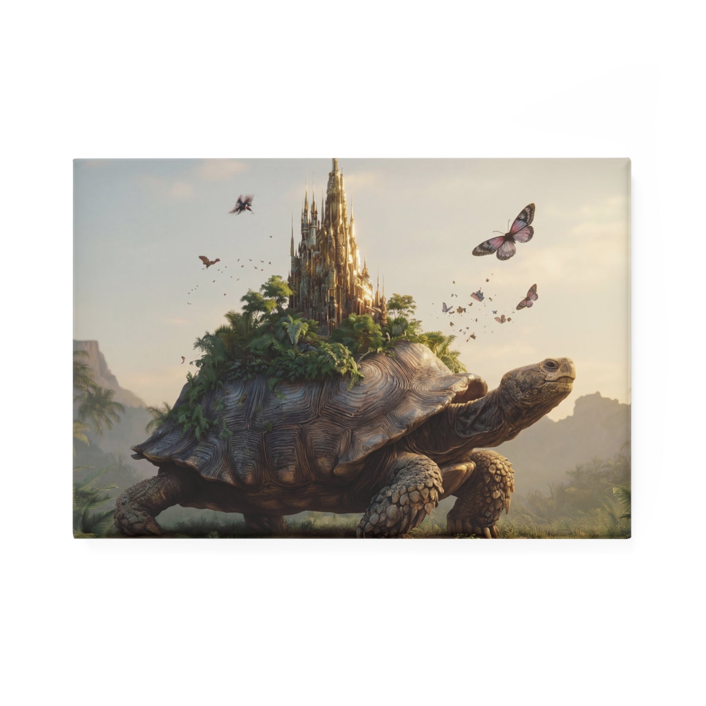Castle Turtle Button Magnet, Rectangle (1 & 10 pcs) – Guardian of the Verdant Spire