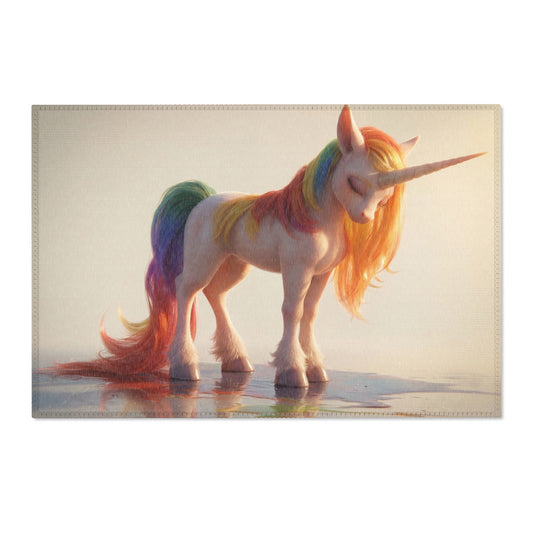 Rainbow Mane Unicorn Area Rug – Sunset Dreamer’s Gentle Stroll