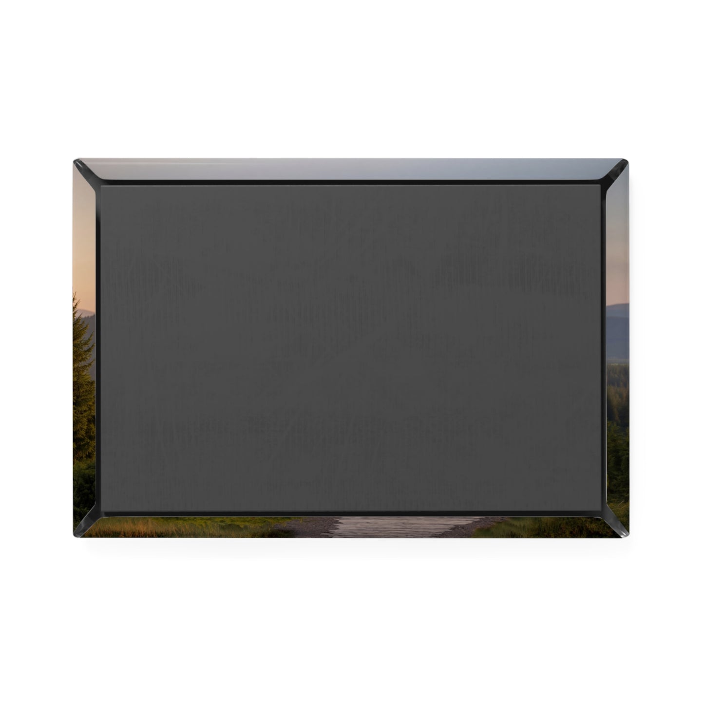 Red Dome House Button Magnet, Rectangle (1 & 10 pcs) – Sunset Sanctuary on a Mountain Ridge
