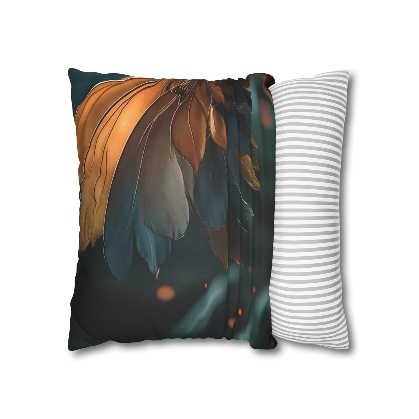 Winged Monkey Guardian Pillowcase – Amber Feathered Sentinel Resting on Moss