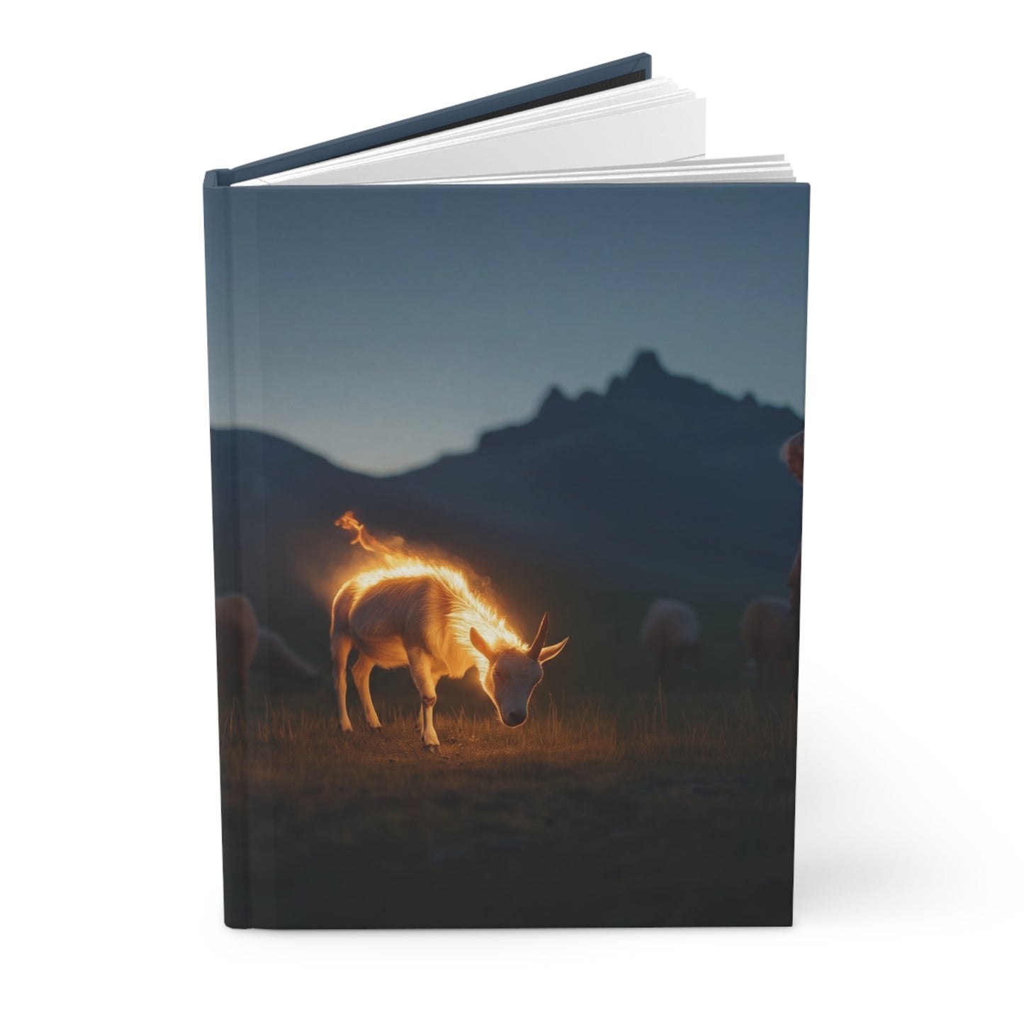 Glowing Mountain Goat Hardcover Journal Matte – Twilight Herder’s Secret