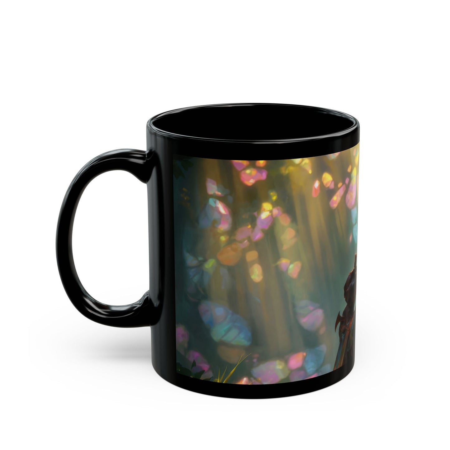 Sunbeam Sentinel Black Mug – Crystal Grove Sanctuary