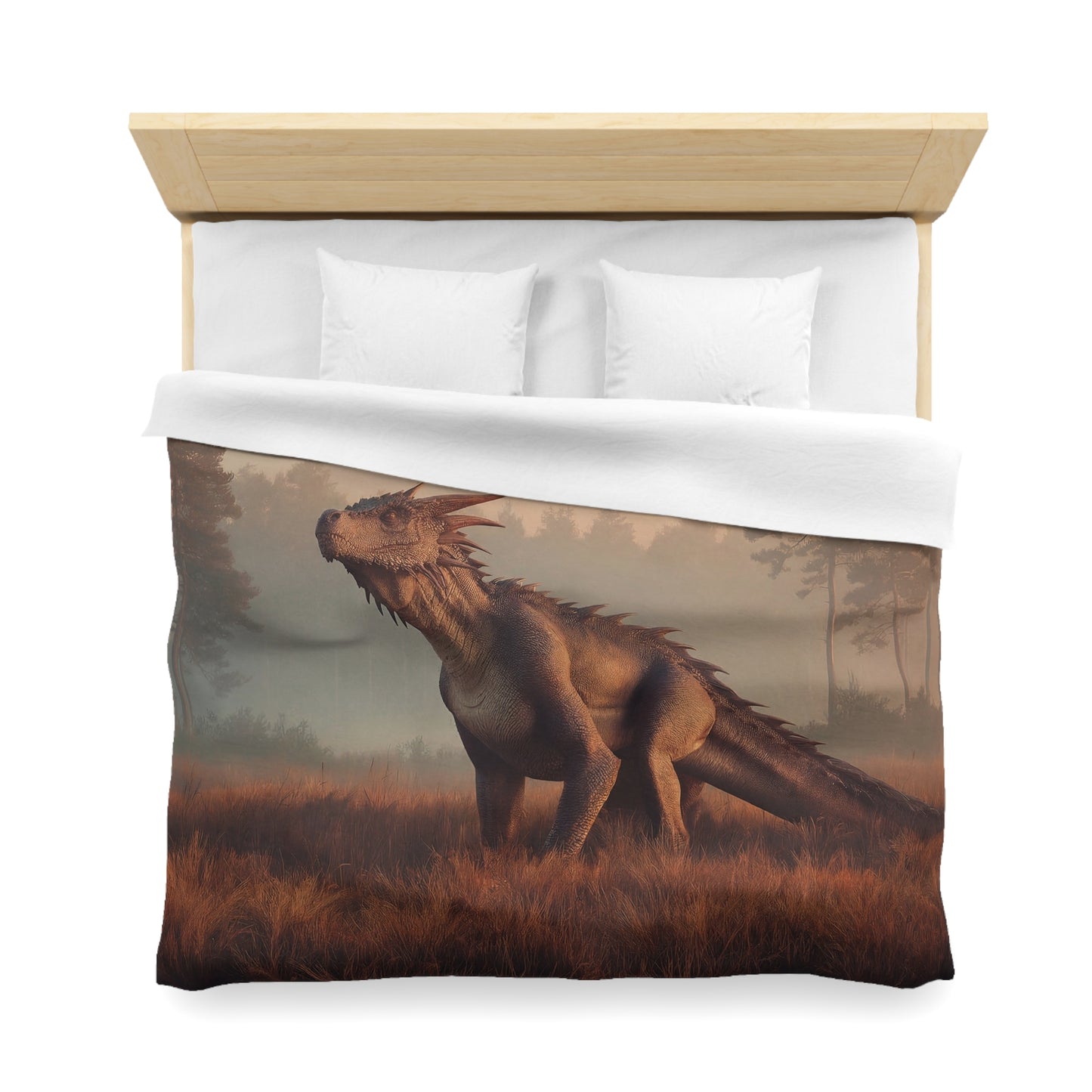 Misty Meadow Dragon Microfiber Duvet Cover – Golden Dawn Guardian