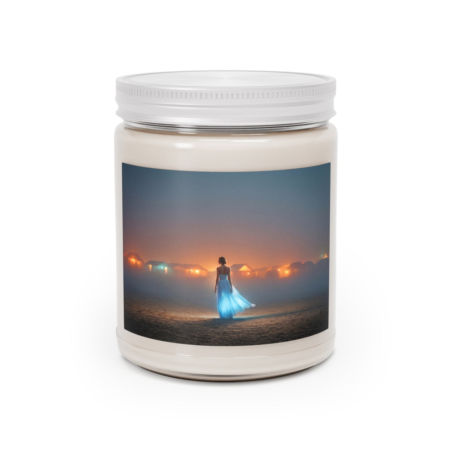 Solitary Beachwalker Scented Soy Candles with White Lid, 9oz – Twilight Glow and Salt-Kissed Air