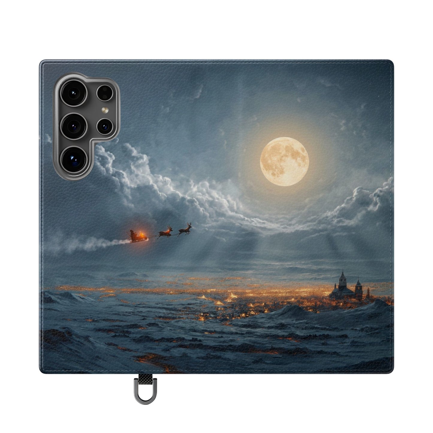 Moonlit Sleigh Flip Cases – Northern Lights Winter Journey