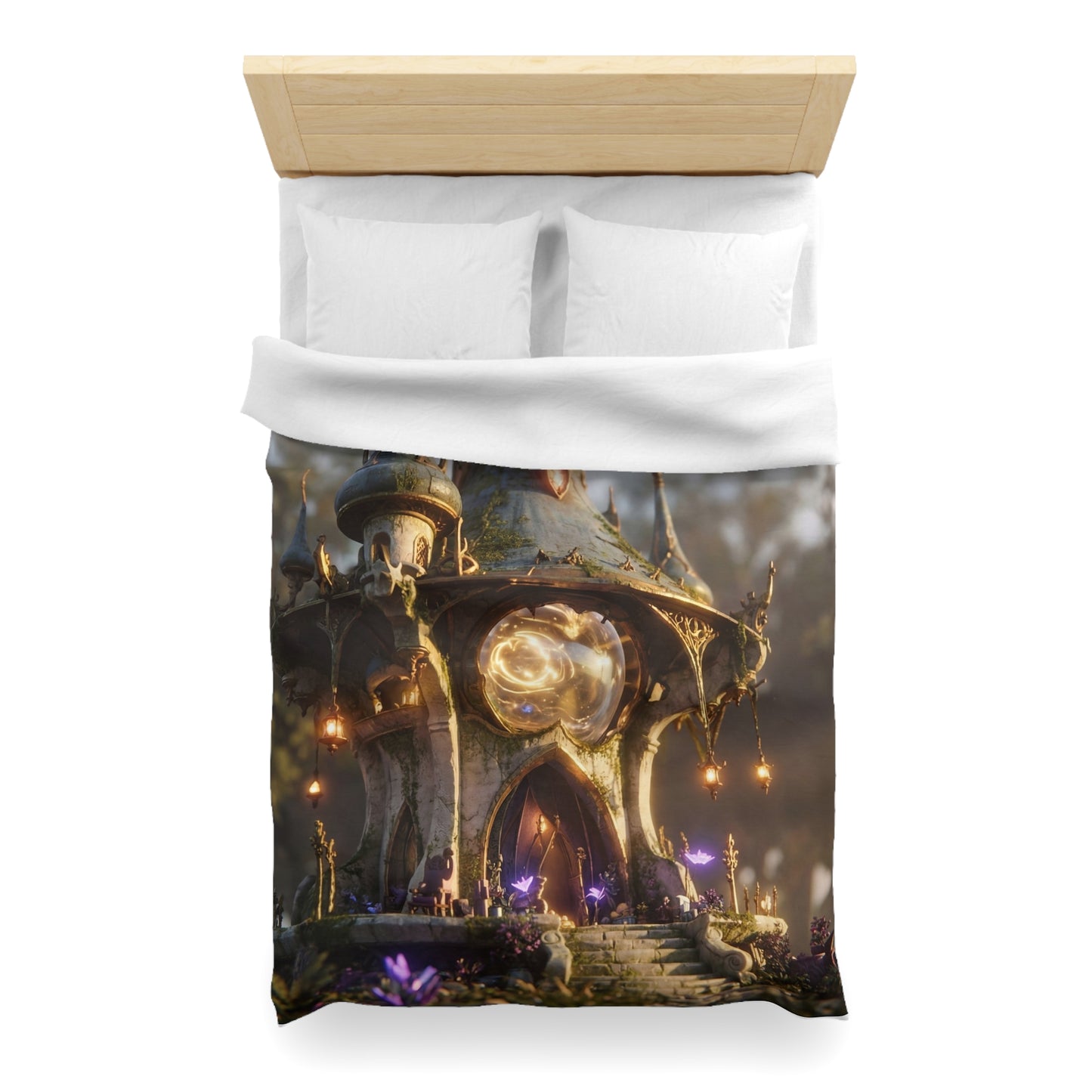 Whispering Observatory Duvet Cover – Twilight Magic in Stone