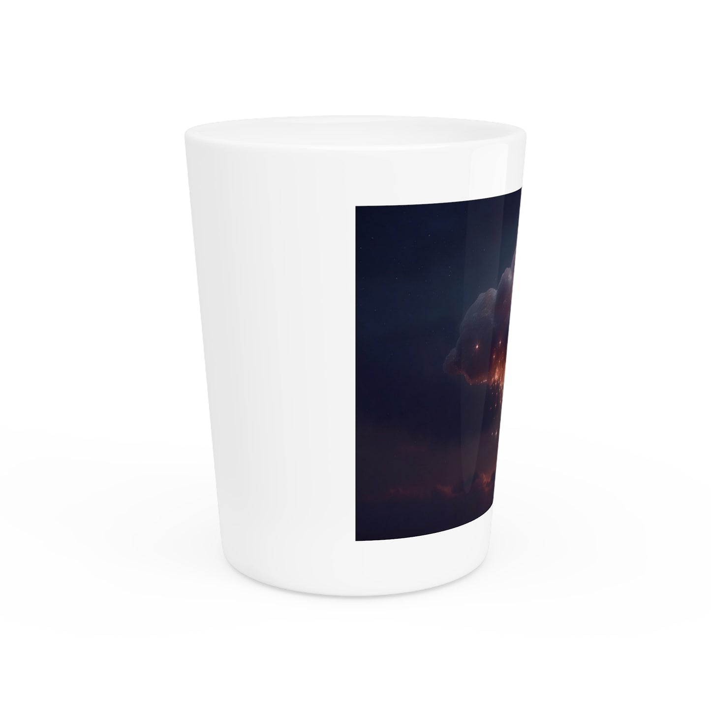 Celestial Vortex Shot Glass – Indigo Cloud Dreamscape