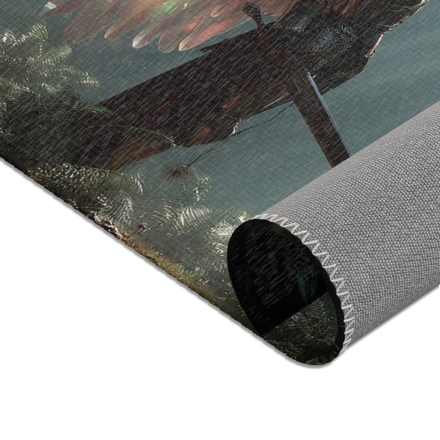 Winged Sentinel Area Rugs – Sunlit Forest Guardian