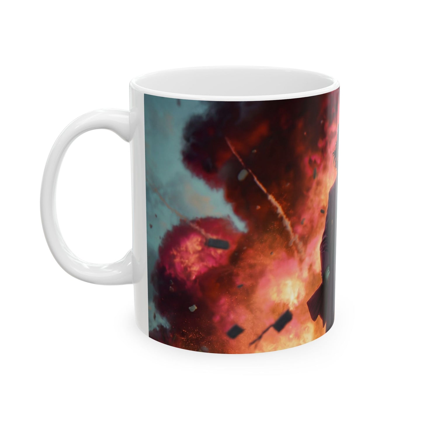 Explosive Goggles Gentleman Ceramic Mug – (11oz, 15oz) Crimson Sky Disruption