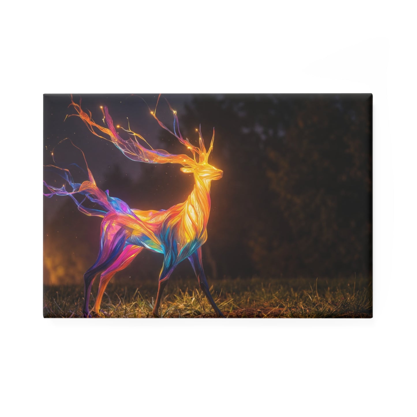 Chromatic Stag Button Magnet, Rectangle (1 & 10 pcs) – Luminescent Forest Spirit