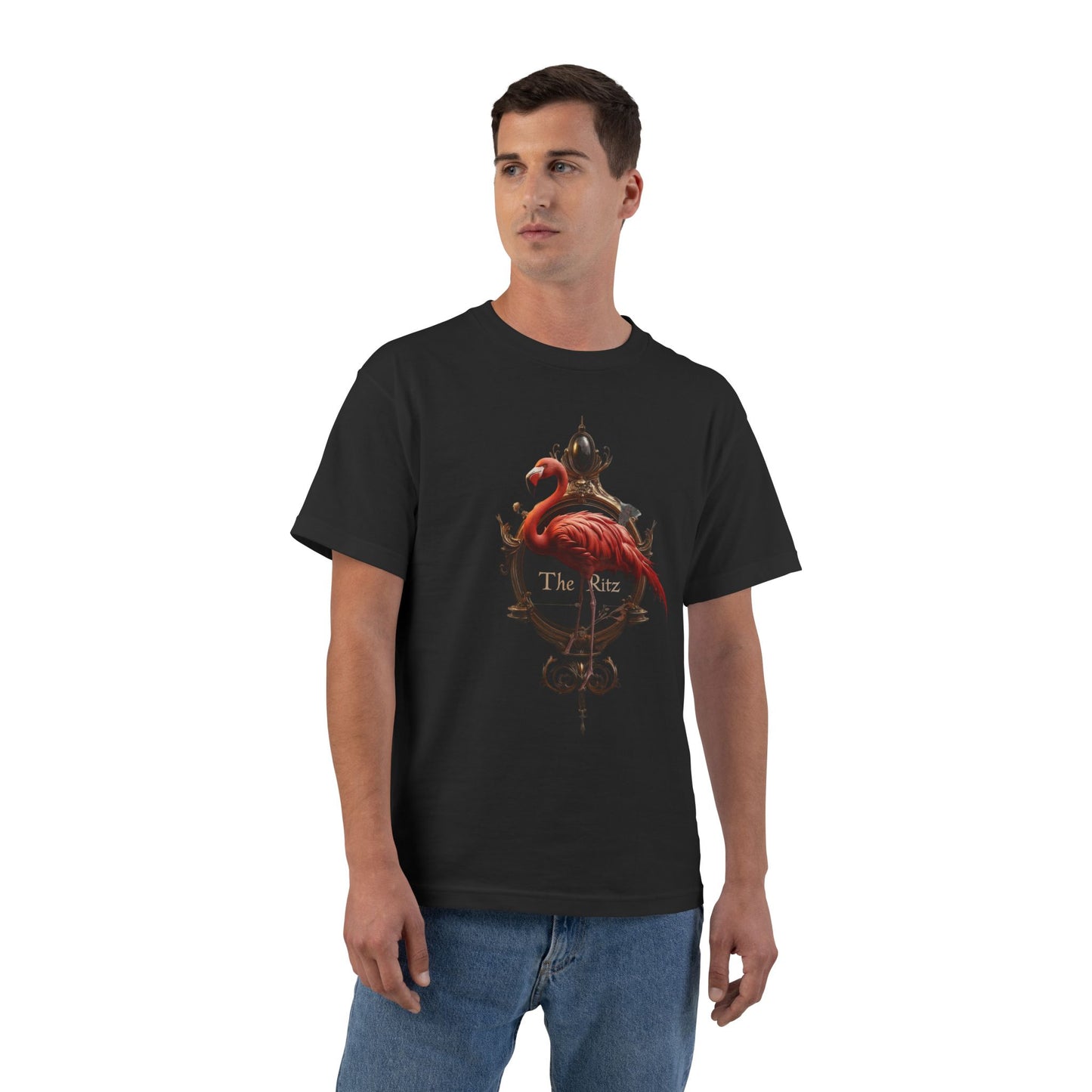 Regal Flamingo The Ritz Tee – Velvet Crimson & Antique Gold Ornate Frame