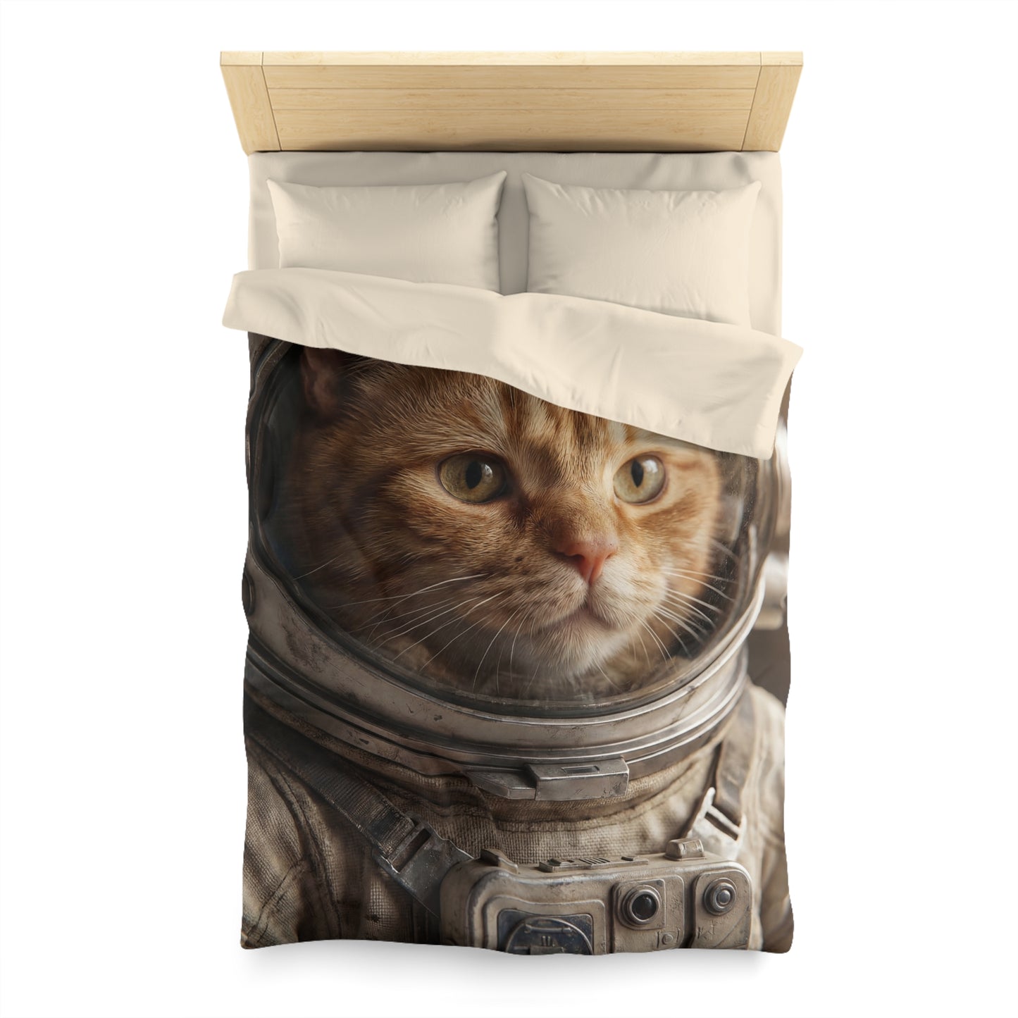Astronaut Cat Microfiber Duvet Cover – Whiskers in the Starscape