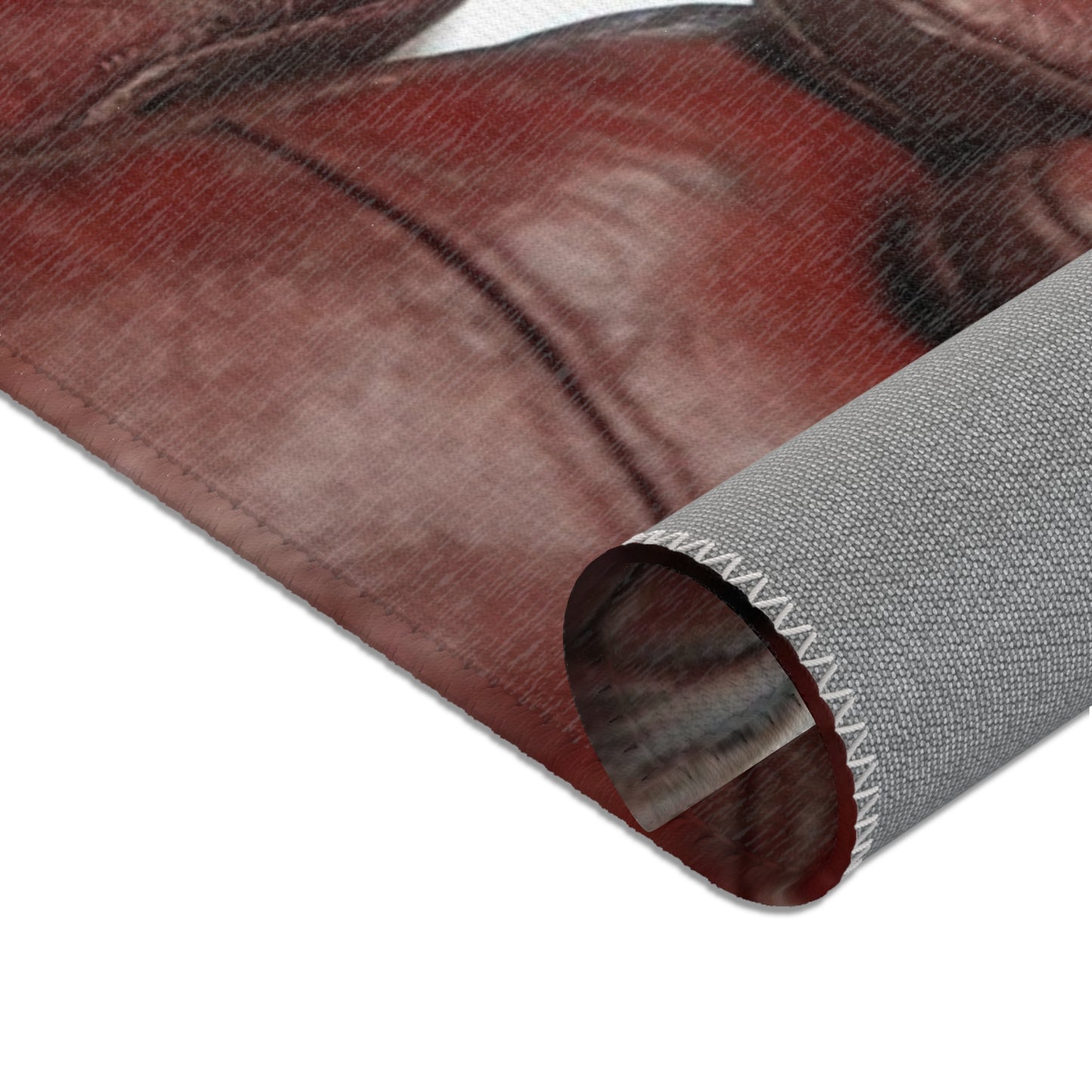 Vintage Pilot Portrait Area Rug – Steel & Crimson Skyward Gaze