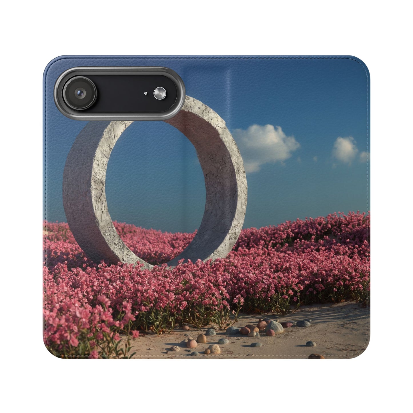 Stone Circle Flip Cases – Pink Flower Field Monument
