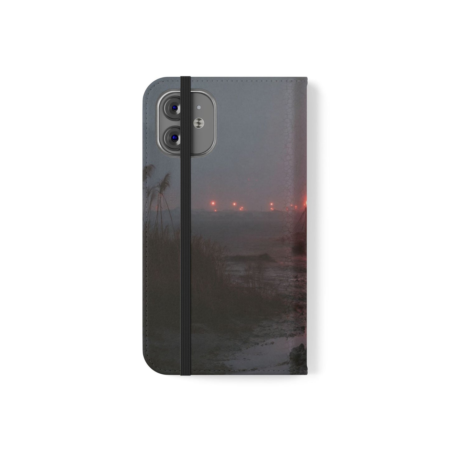 Crimson Circus Tent Flip Cases – Misty Coastside Lantern Scene