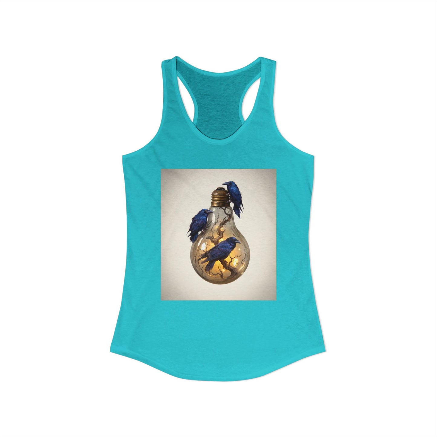 Glass Bulb Racerback Tank – Obsidian Ravens and Gilded Branches