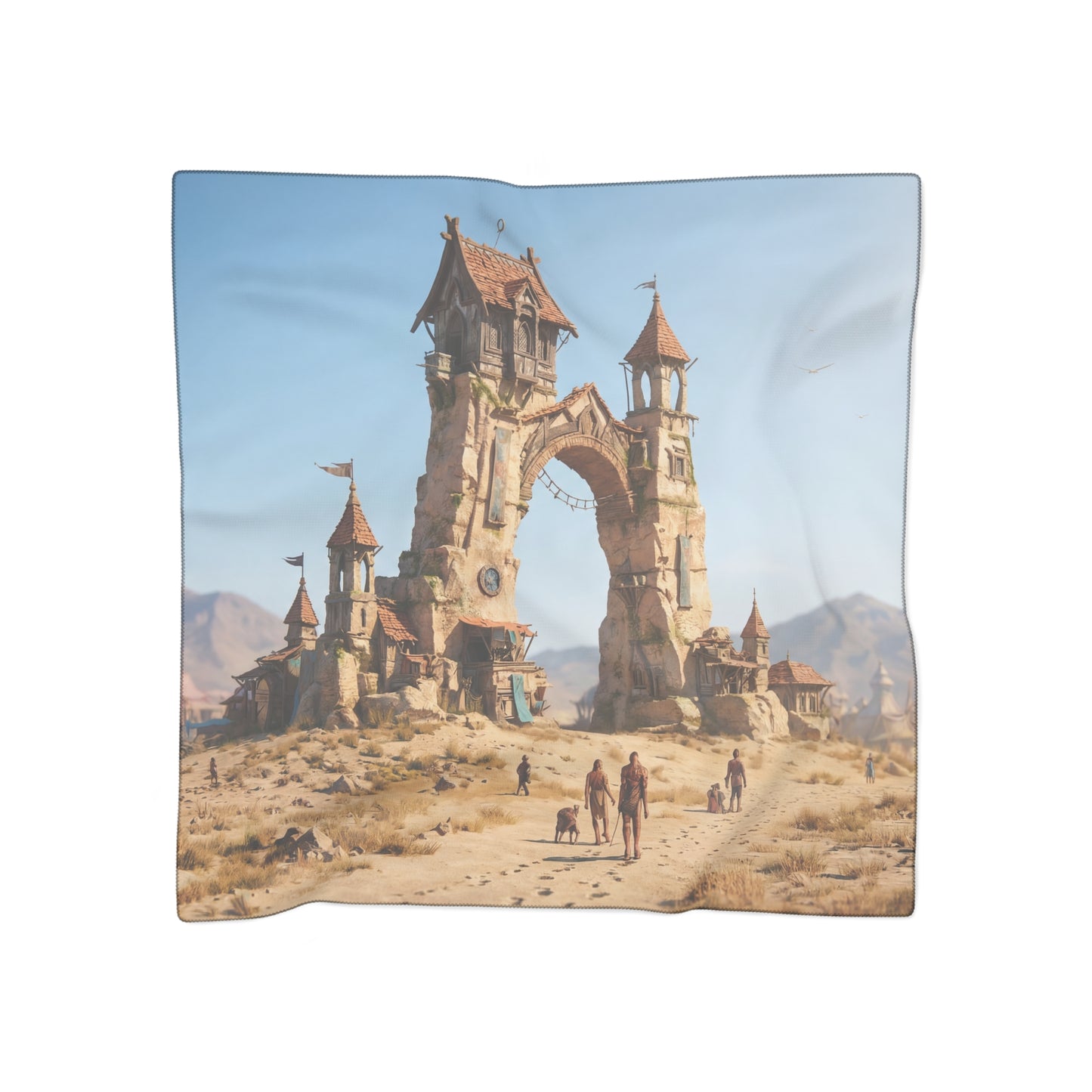 Desert Citadel Poly Scarf – Sun-Swept Ruins of a Forgotten Kingdom