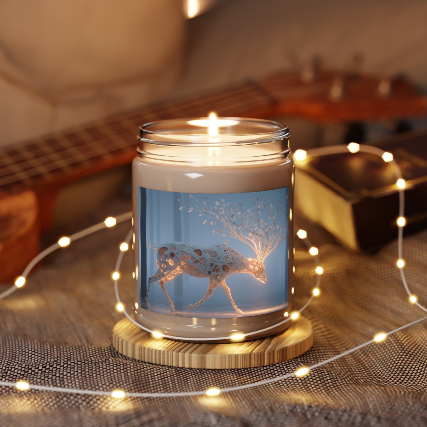 Luminescent Mechanical Deer Candle – Golden Heartwood Forest Glow