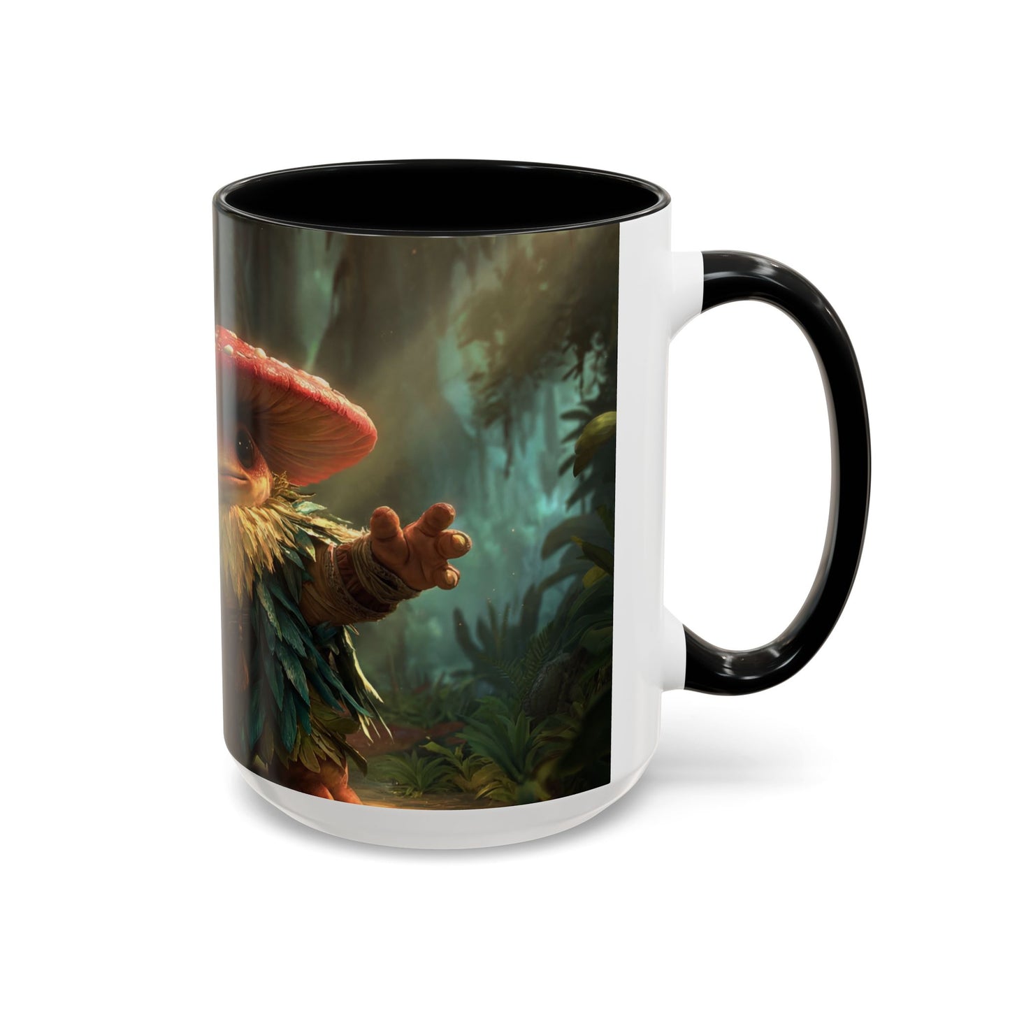 Mushroom Knight Accent Coffee Mug – Verdant Forest Guardian Sentinel