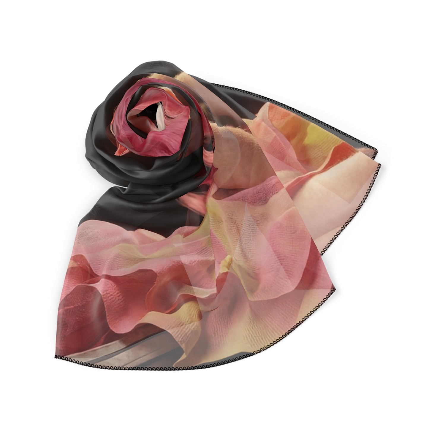 Pink Unicorn Girl Poly Scarf – Soft Glow Fantasy Portrait