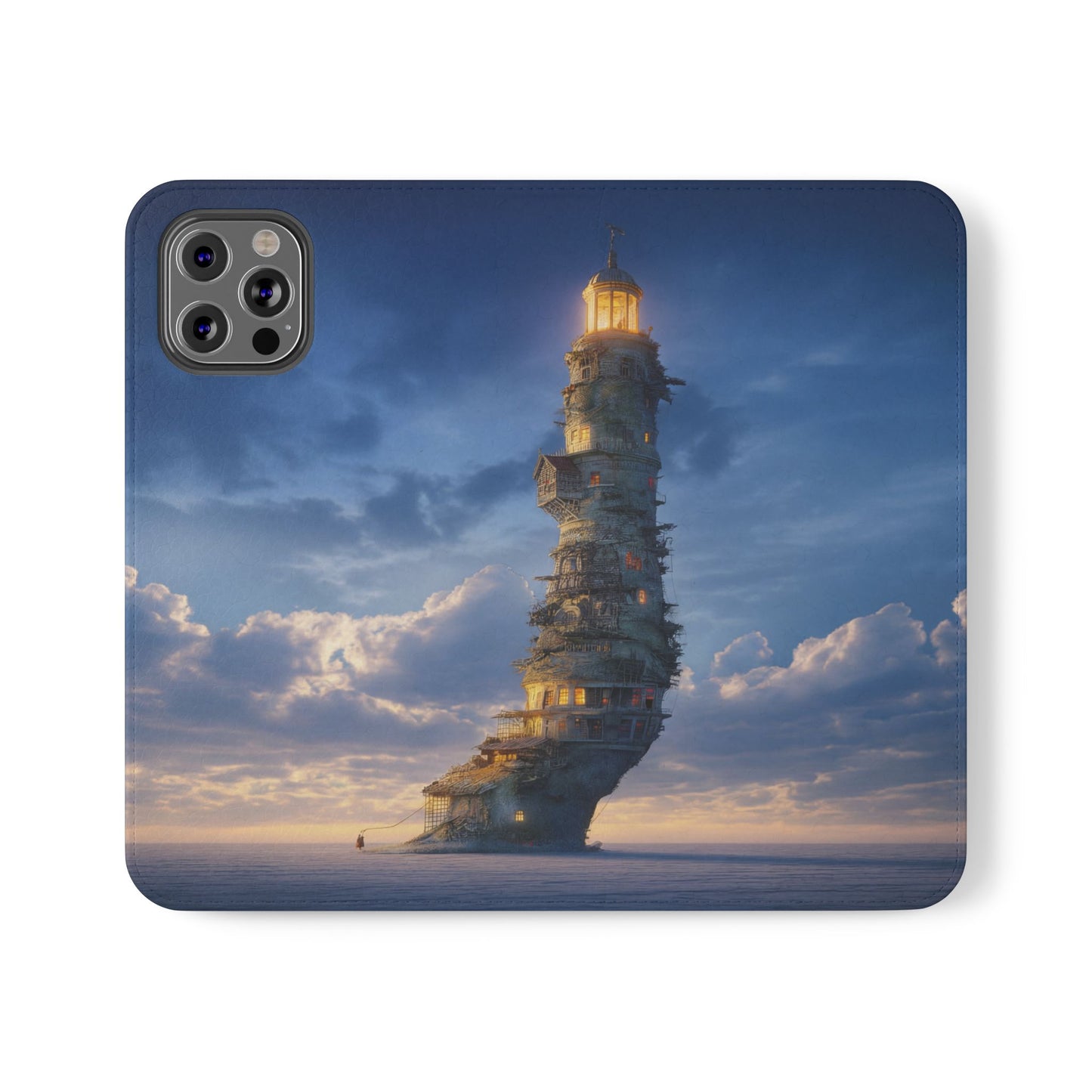 Twilight Sentinel Flip Cases – Lighthouse on a Storm-Tossed Sea