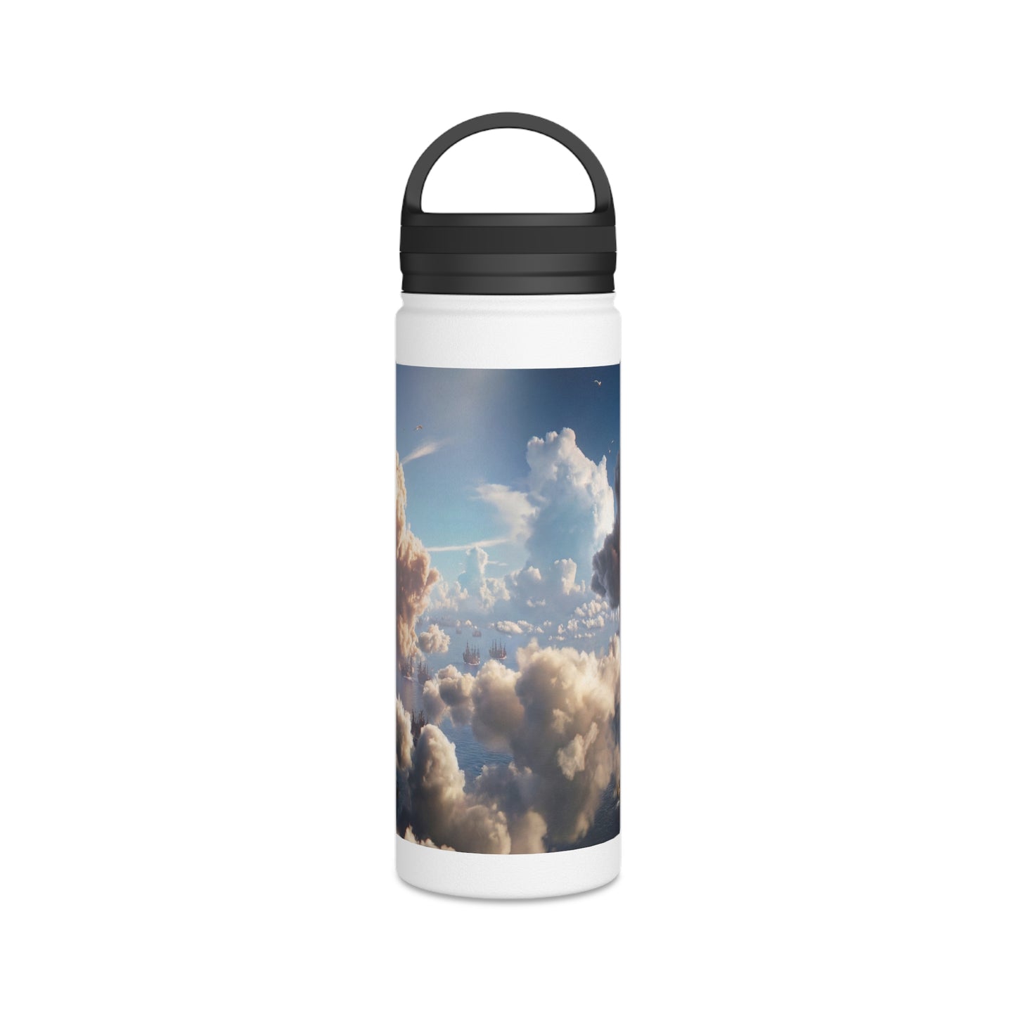 Armada Through Cloud Arch Stainless Steel Water Bottle, Handle Lid – Celestial Fleet Passage