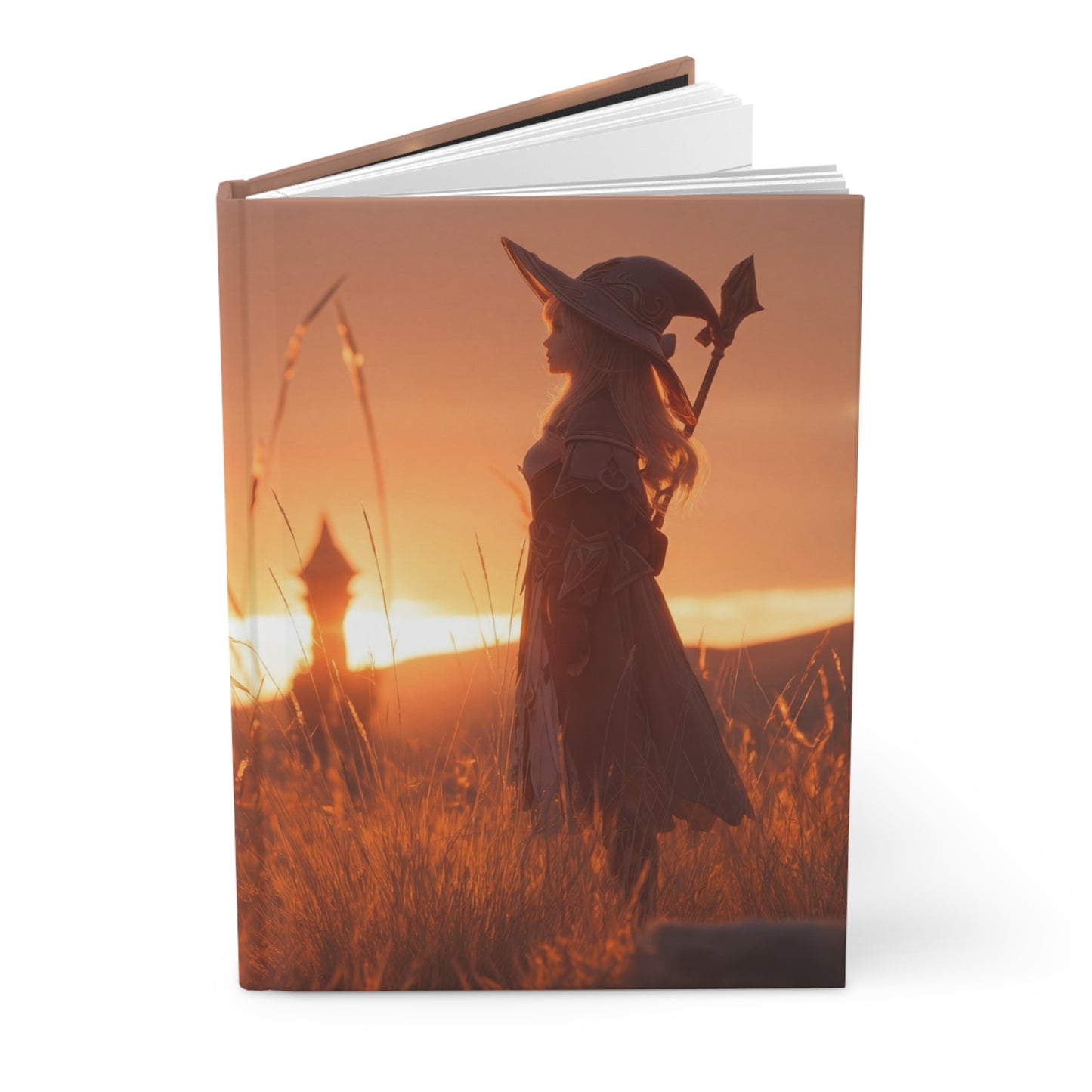 Sunset Witch in Golden Grass Hardcover Journal Matte – Twilight Spellbound