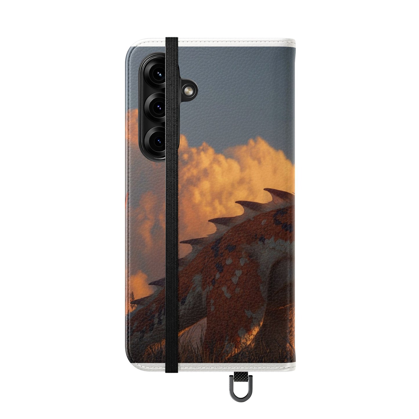 Gilded Dragon Flip Cases – Amber Sunset Guardian