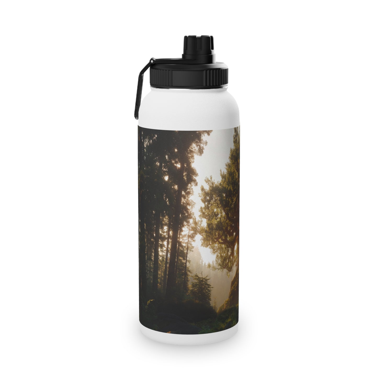 Ancient Treehouse Door Water Bottle – Sunlit Forest Sanctuary