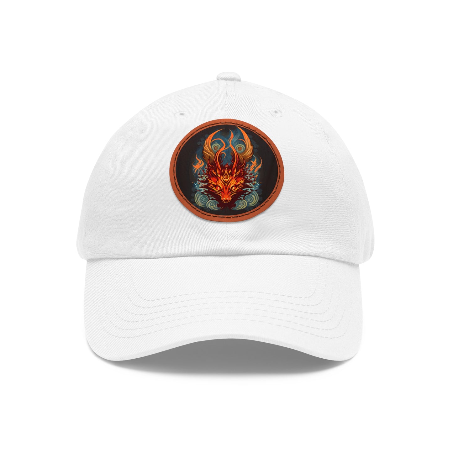 tshirt design, nine-tailed fox - Dad Hat with Leather Patch (Round)