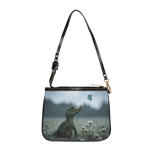 Tiny Alligator & Butterfly Shoulder Bag – Whispering Marsh Dreamscape
