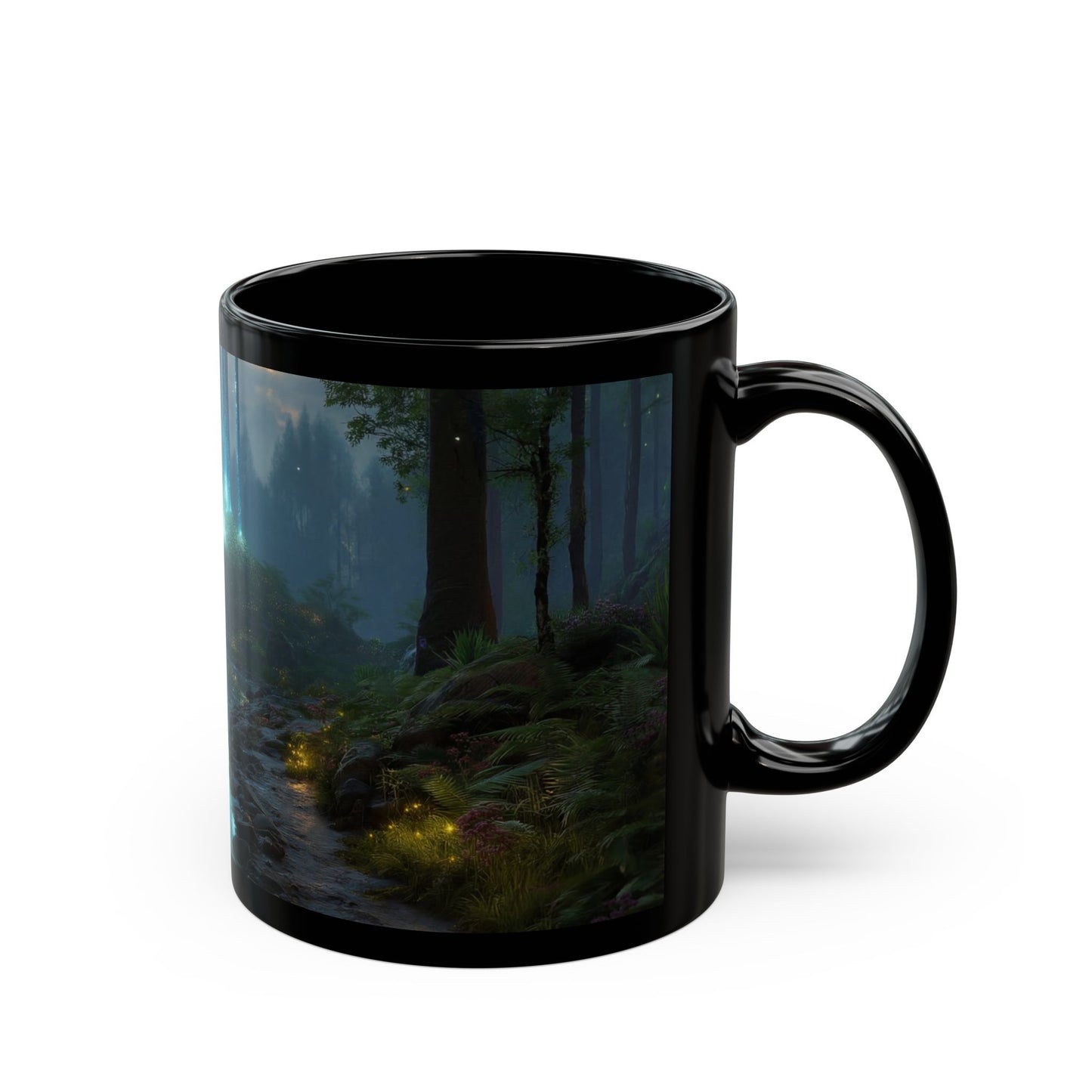 Celestial Forest Stream Mug – Azure Lightfall Dreamscape