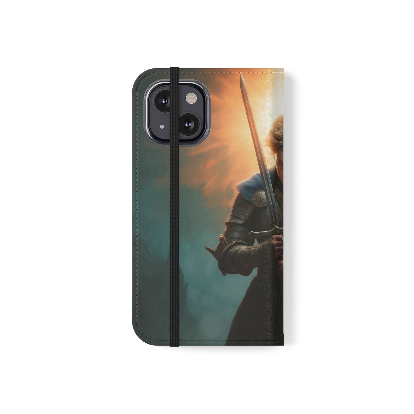 Dawn-Forged Knight Flip Cases – Radiant Armor Against Misty Skies