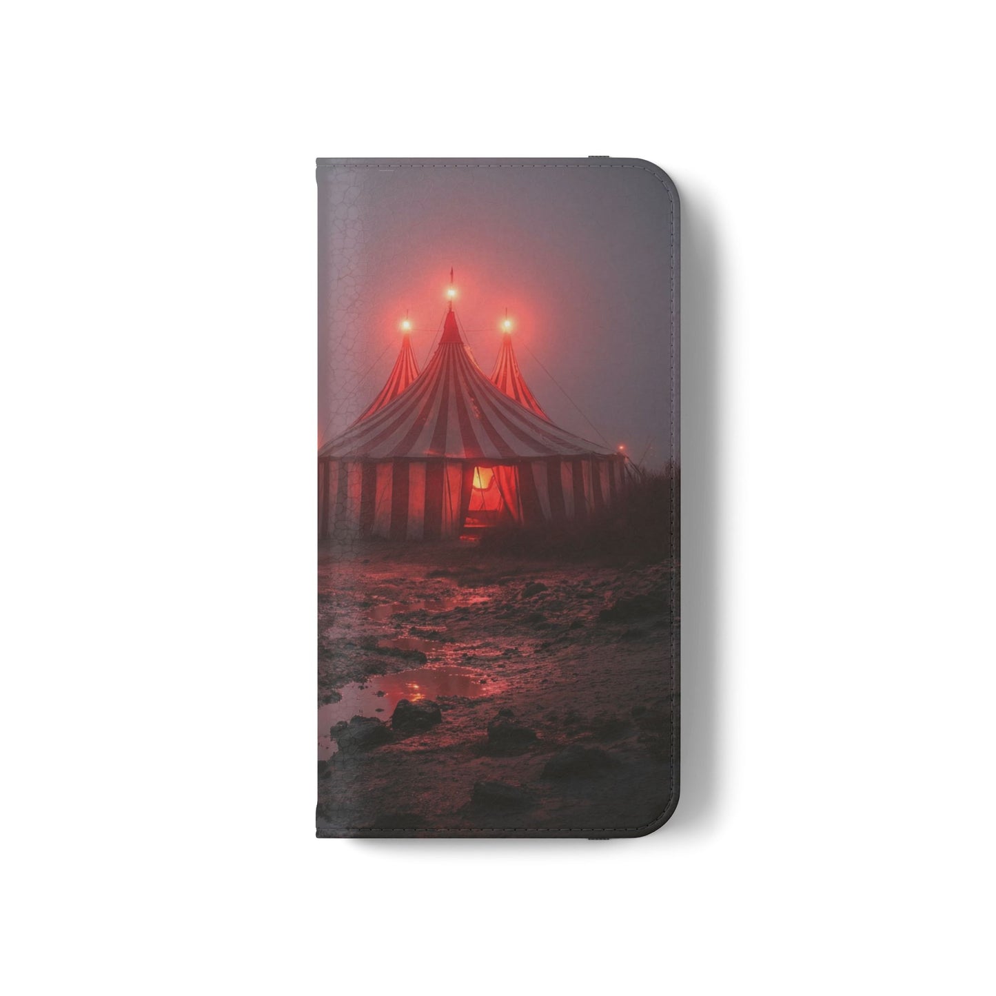 Crimson Circus Tent Flip Cases – Misty Coastside Lantern Scene