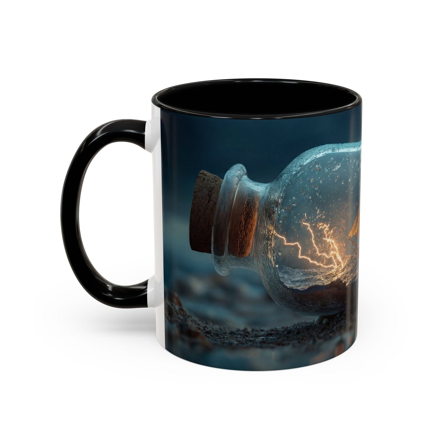 Stormbound Galleon Accent Coffee Mug (11, 15oz) – Bottle of Sea and Lightning
