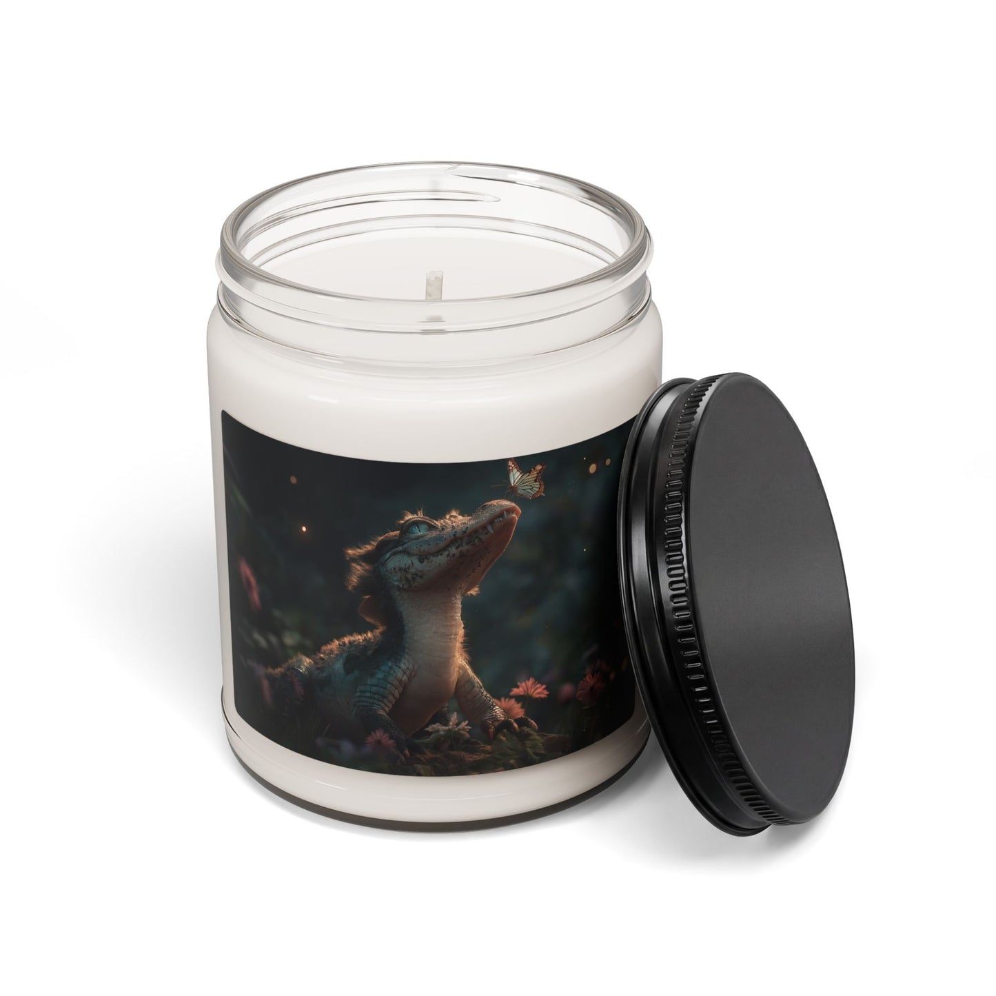 Gentle Crocodile & Butterfly Scented Soy Candle, 9oz – Twilight Garden Whispers