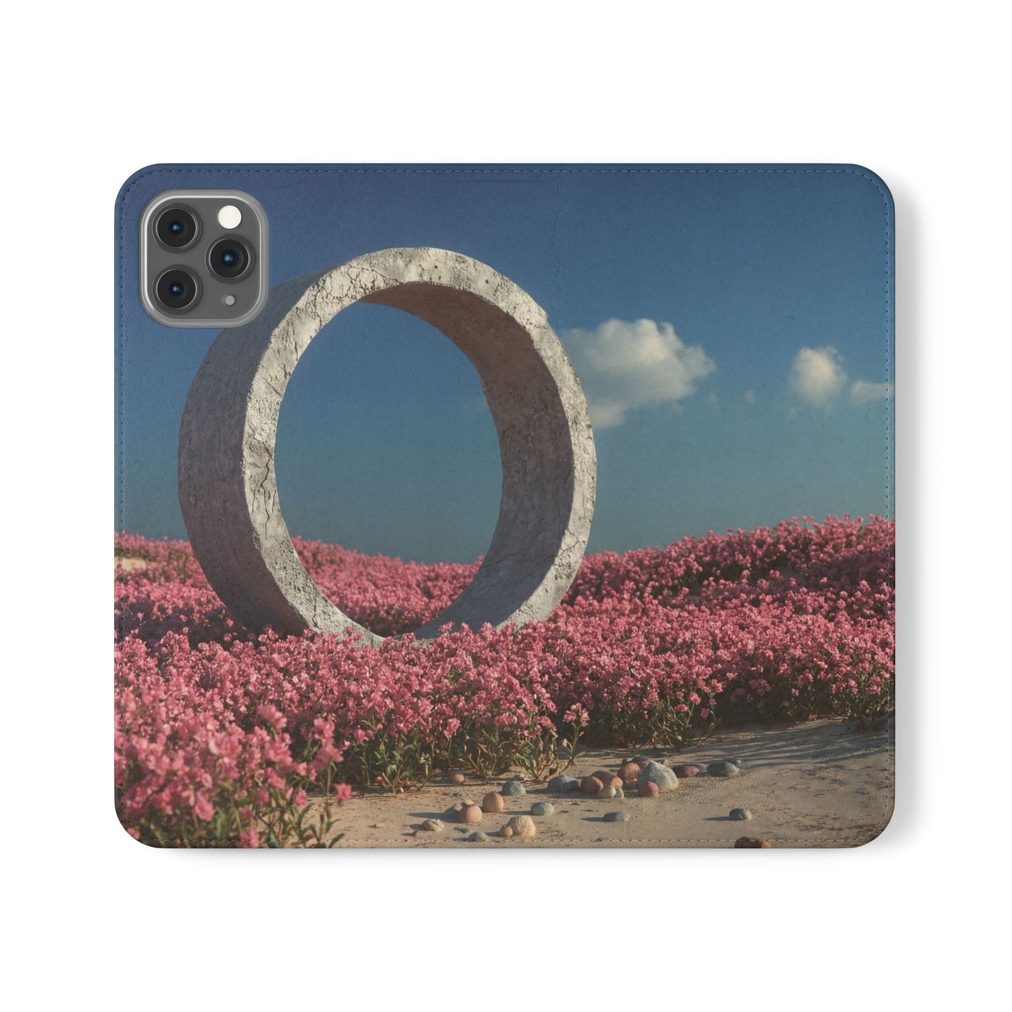 Stone Circle Flip Cases – Pink Flower Field Monument