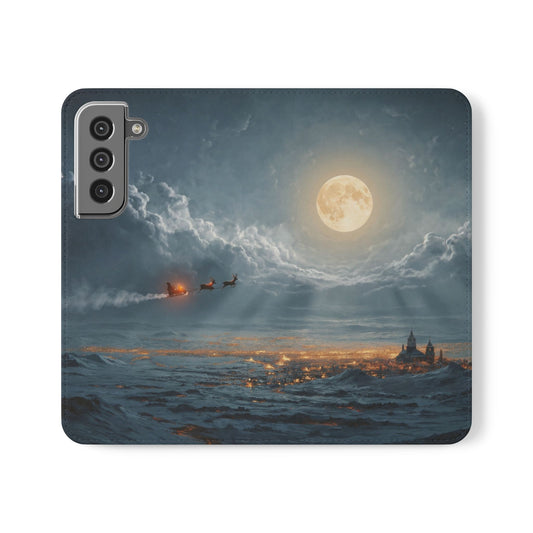 Moonlit Sleigh Flip Cases – Northern Lights Winter Journey