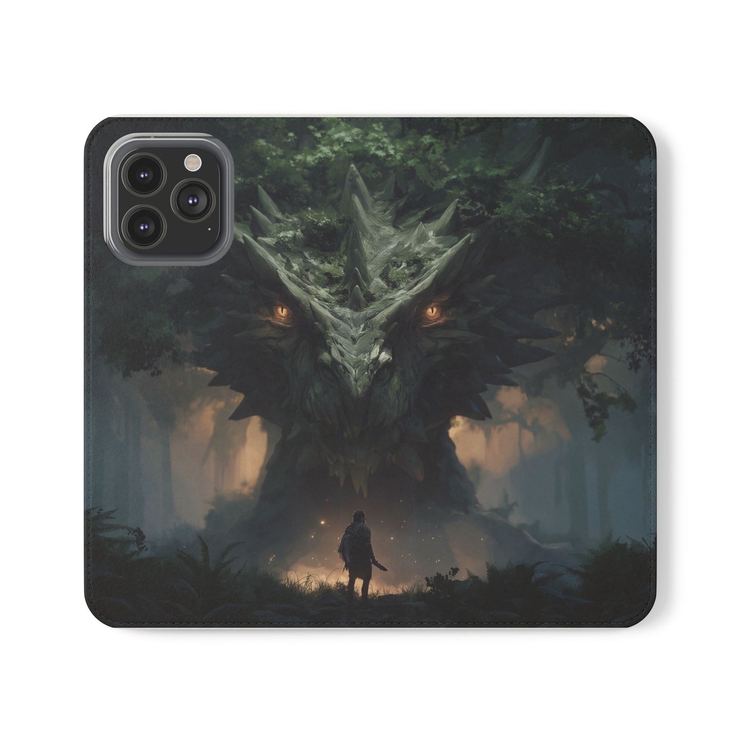 Guardian Beast Flip Cases – Moss-Clad Titan Facing the Wanderer