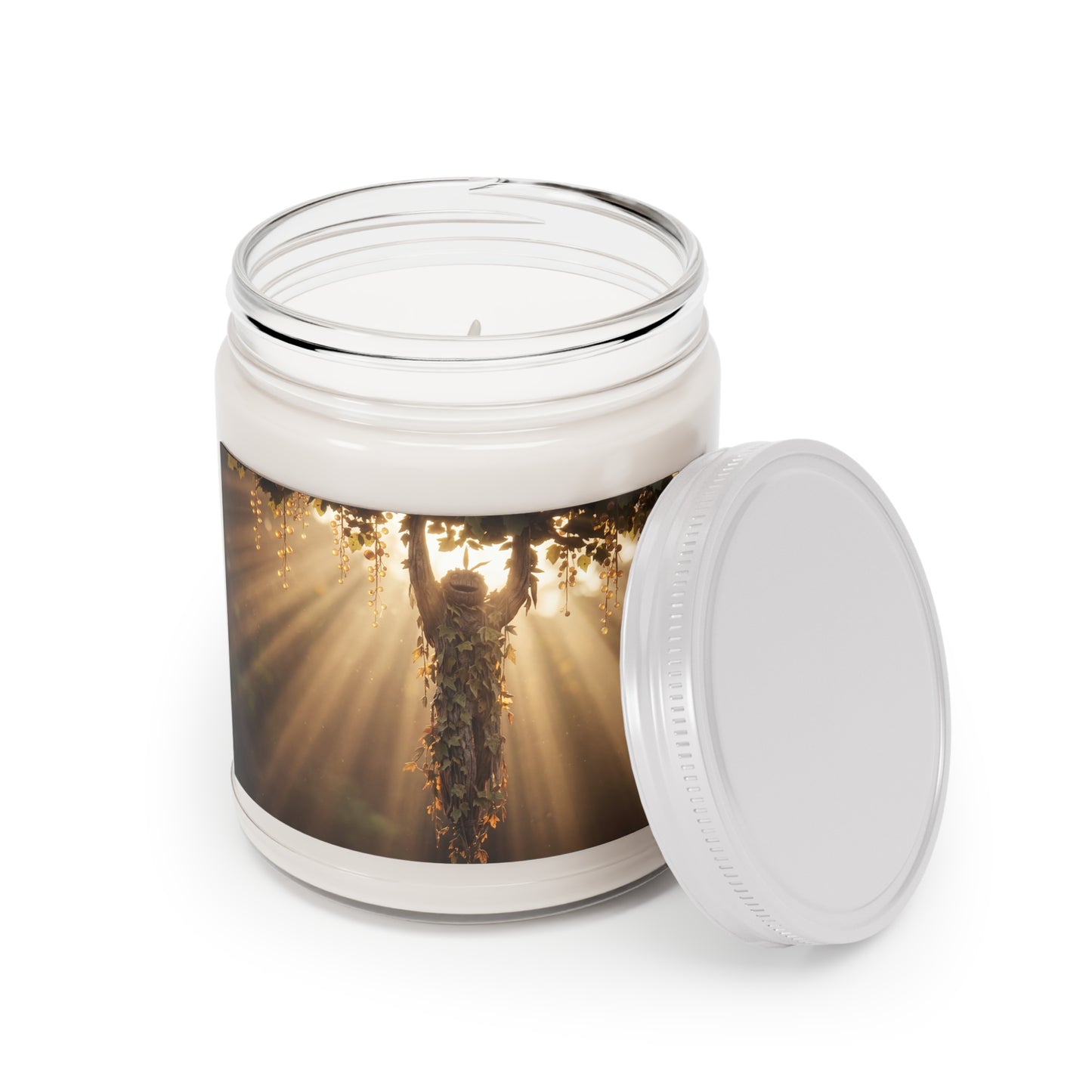 Sunbeam Guardian Tree Spirit Scented Soy Candles with White Lid, 9oz – Golden Hour Embrace