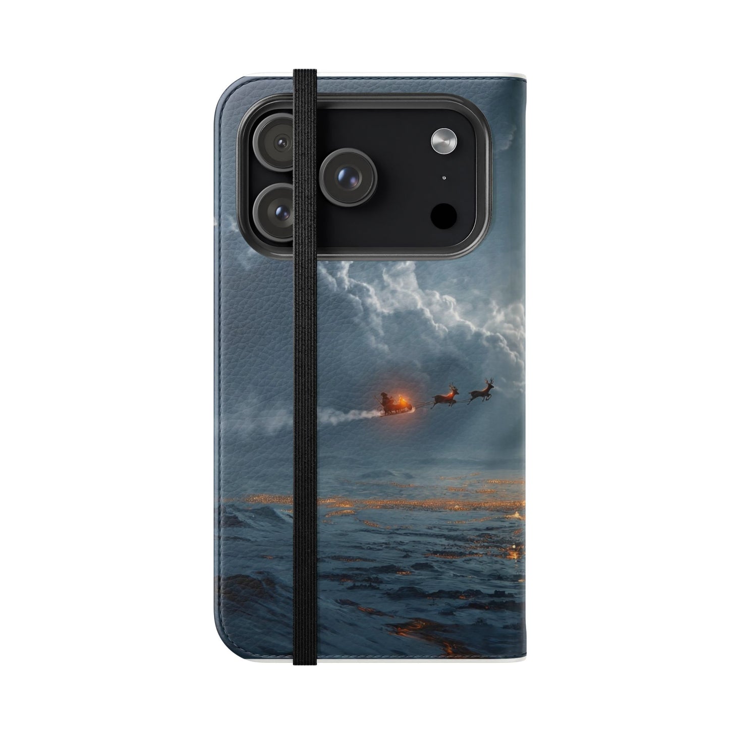 Moonlit Sleigh Flip Cases – Northern Lights Winter Journey