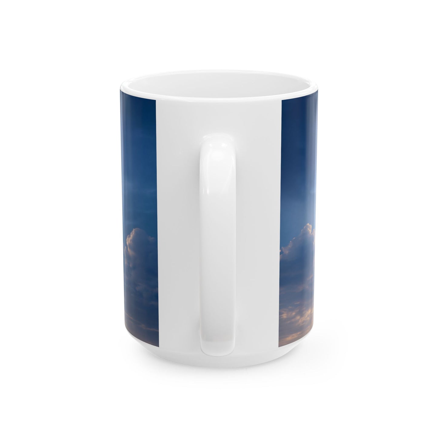 Skyborne Lighthouse Ceramic Mug – Twilight Beacon in the Clouds
