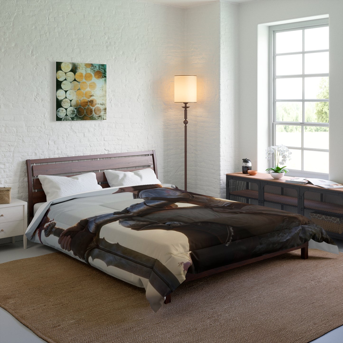 Dragonborne Sentinel Comforter – Sunset Peak Guardian Dreamscape