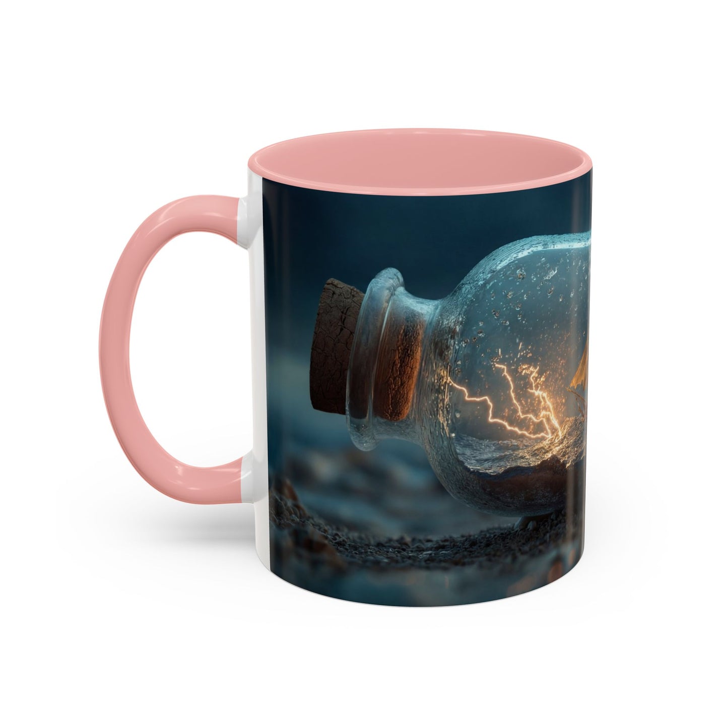 Stormbound Galleon Accent Coffee Mug (11, 15oz) – Bottle of Sea and Lightning